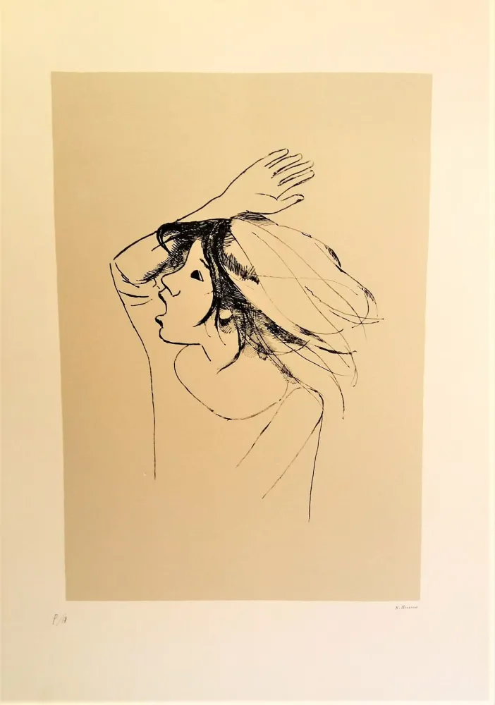 Screenprint Bueno - Ragazza con braccio alzato