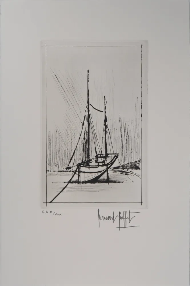 Etching Buffet - Bateau à marée basse