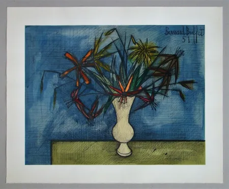 Lithograph Buffet - Bouquet de fleurs, 1951