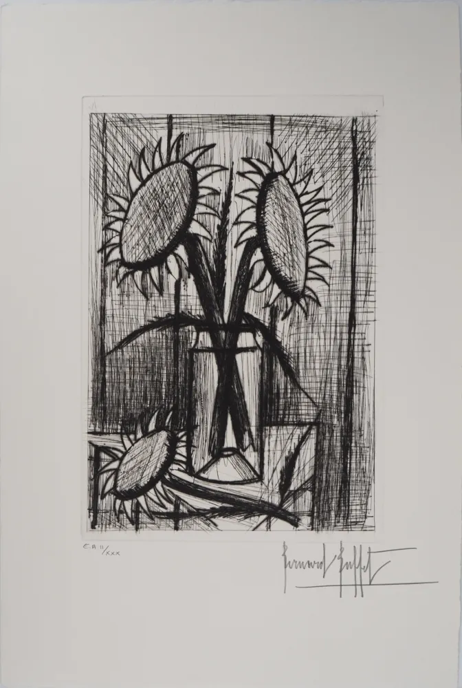 Etching Buffet - Bouquet de Tournesols, Les Soleils