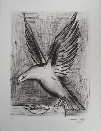 Etching Buffet - Bretagne, la Mouette,