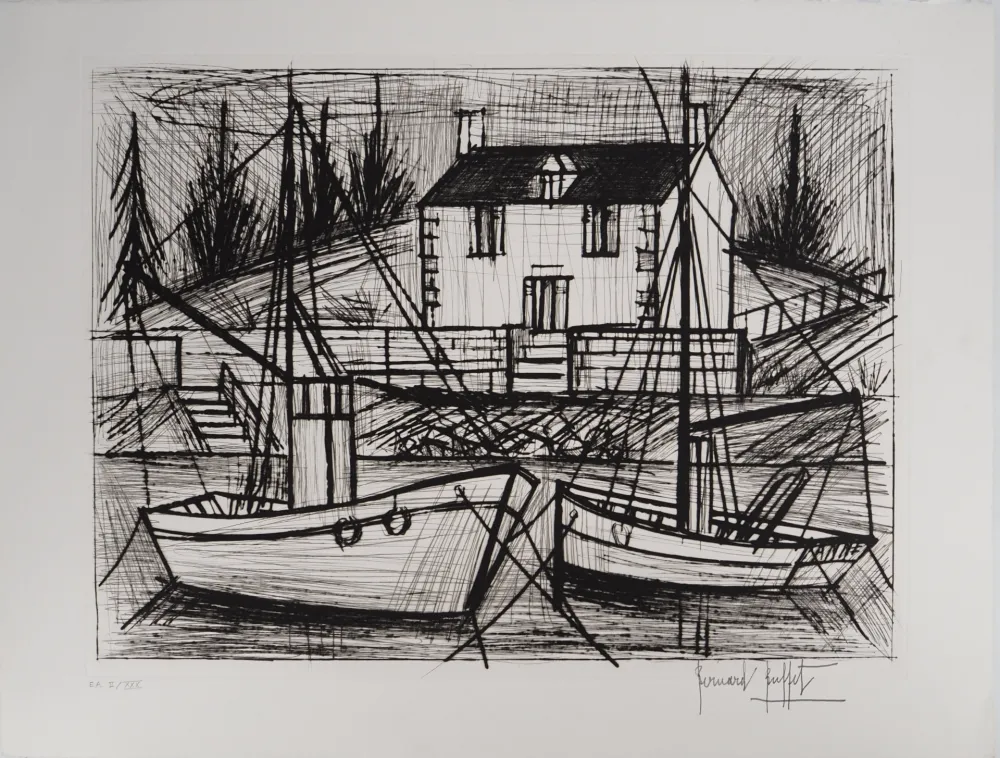 Etching Buffet - Bretagne : Port Saint-Jean
