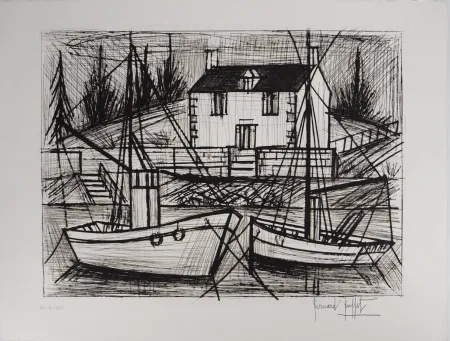 Etching Buffet - Bretagne : Port Saint-Jean