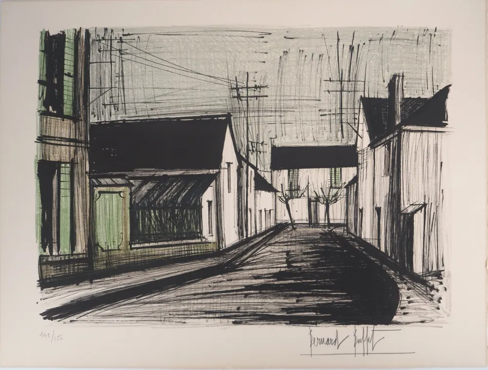 Lithograph Buffet - Bretagne : Rue à Plurien