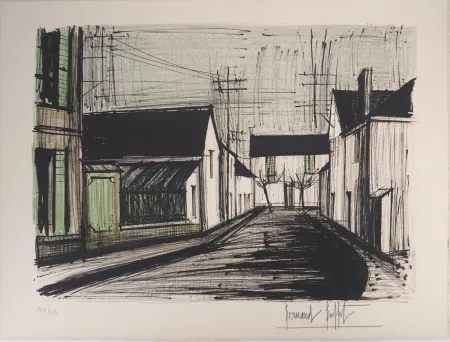 Lithograph Buffet - Bretagne : Rue à Plurien