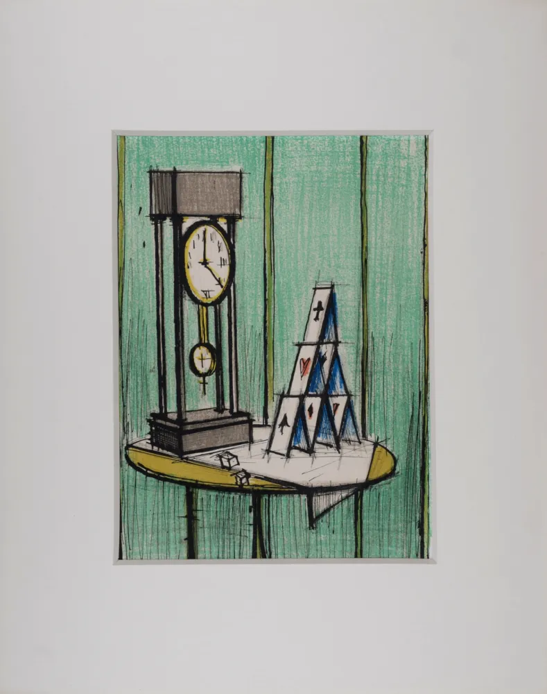 Lithograph Buffet - Château de cartes, 1979