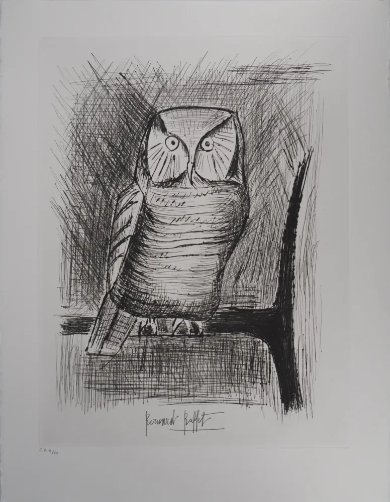 Etching Buffet - Chouette épervière,