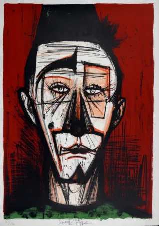 Lithograph Buffet - Clown Blanc, 1968 - Hand-signed
