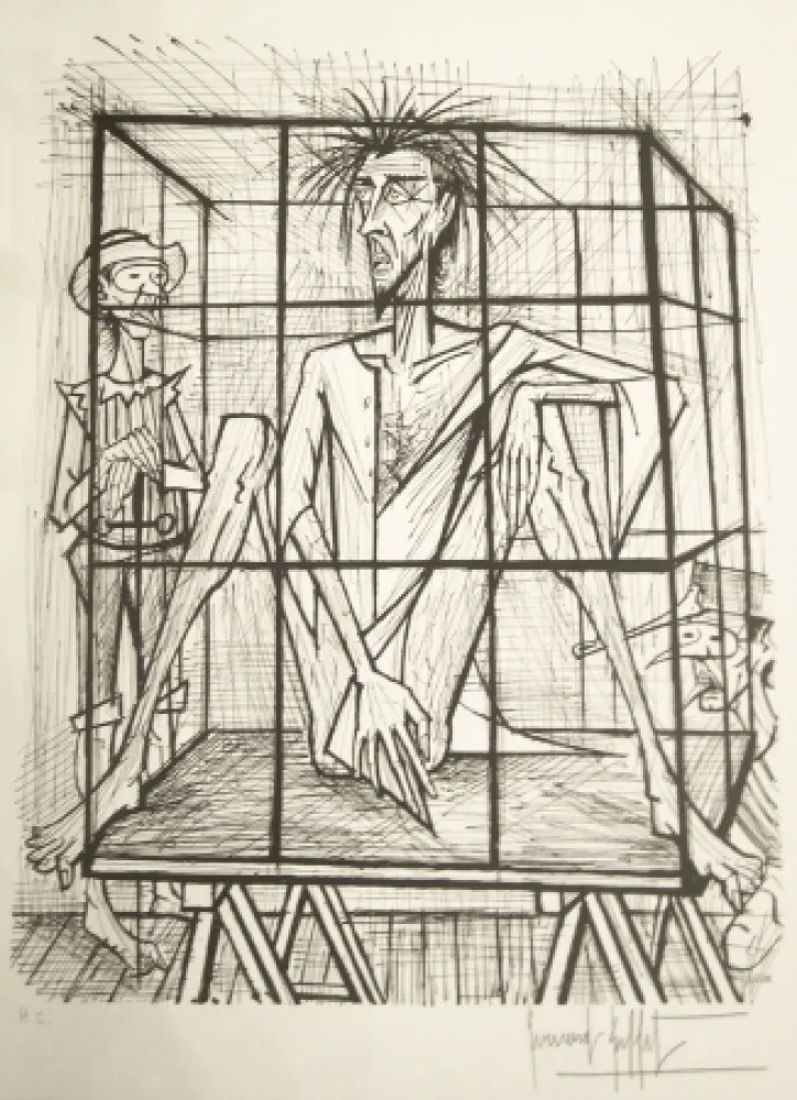Lithograph Buffet - Don Quichotte en cage