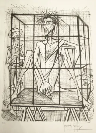 Lithograph Buffet - Don Quichotte en cage