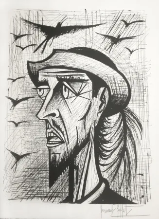 Lithograph Buffet - Don Quixote with Hat