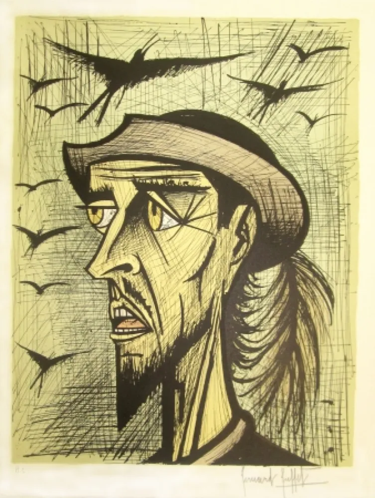 Lithograph Buffet - Don Quixote with Hat