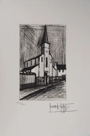 Etching Buffet - Eglise de campagne