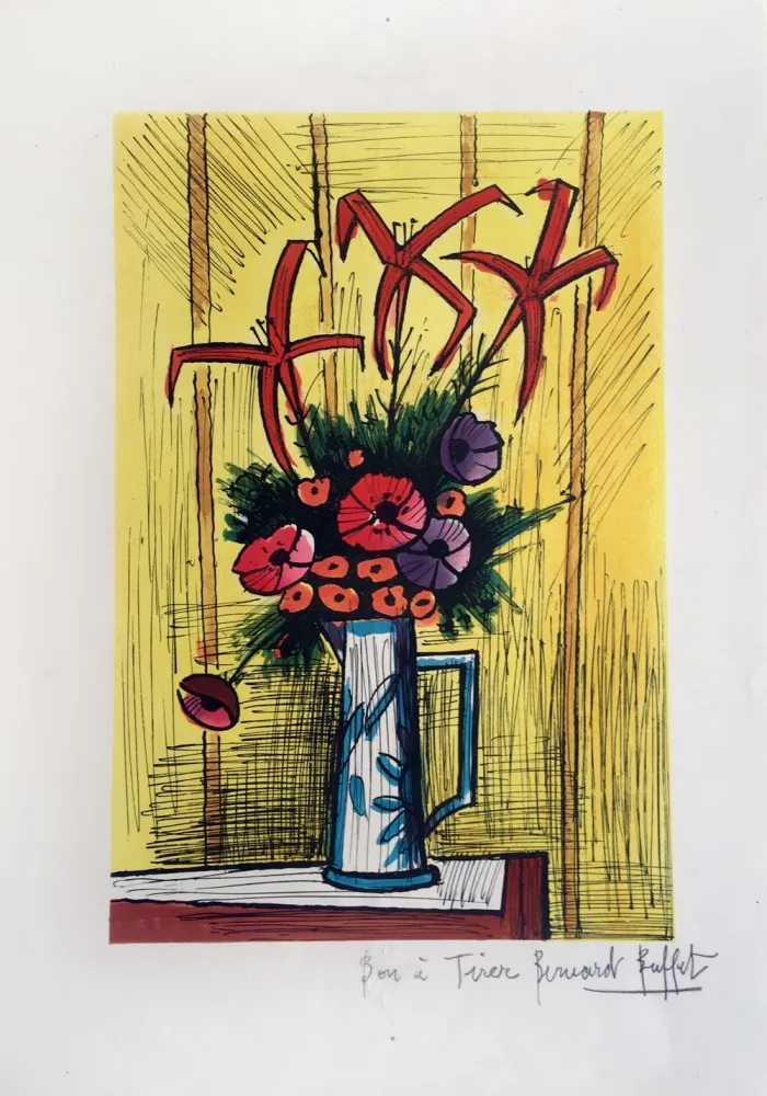 Lithograph Buffet - Flower Bouquet