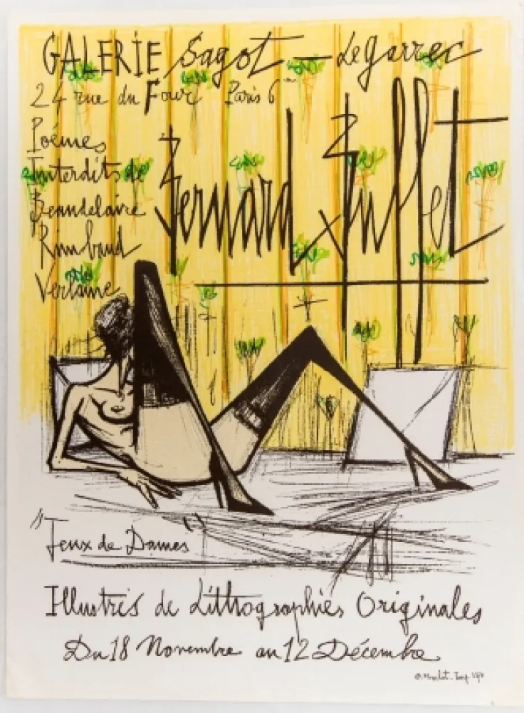 Lithograph Buffet - Jeux de Dames