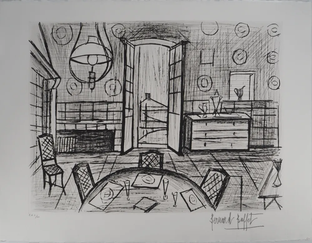 Etching Buffet - La Baume, la salle à manger