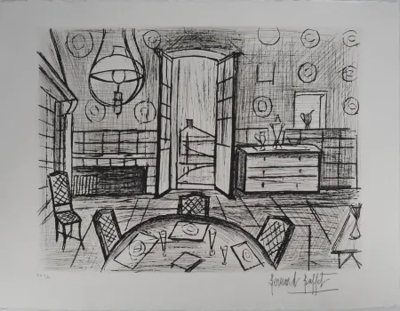 Etching Buffet - La Baume, la salle à manger