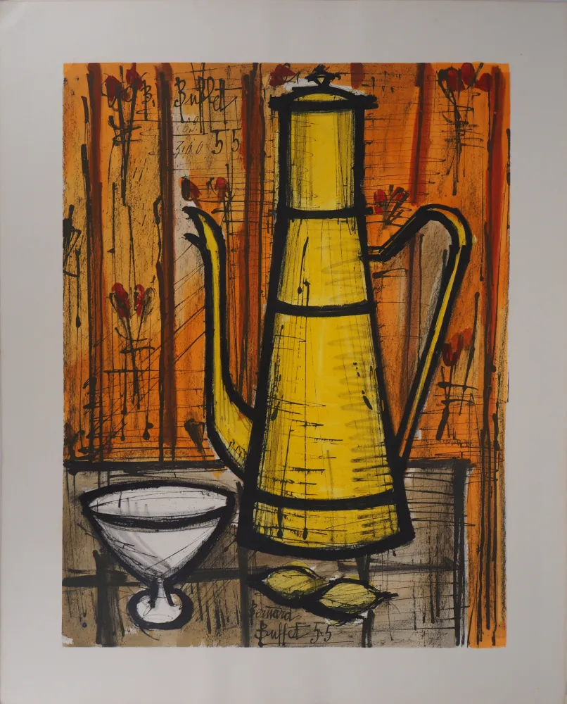 Lithograph Buffet - La cafetière jaune