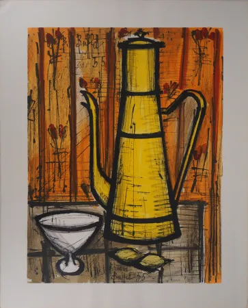 Lithograph Buffet - La cafetière jaune