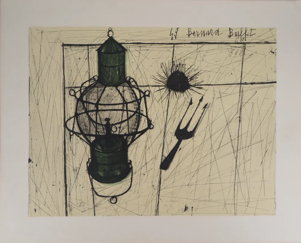 Lithograph Buffet - La lampe tempête