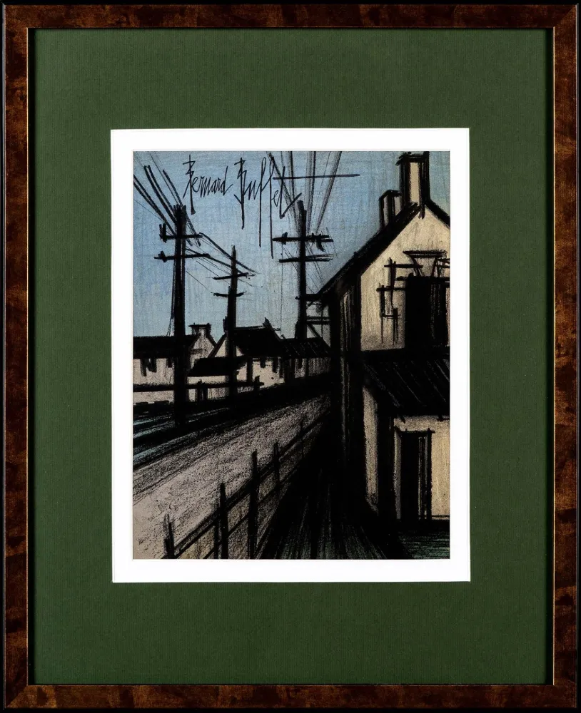 Lithograph Buffet - La Route du Village