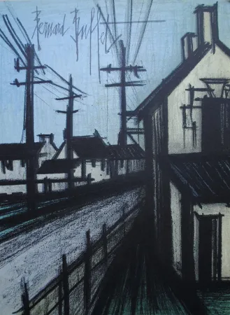 Lithograph Buffet - LA ROUTE DU VILLAGE