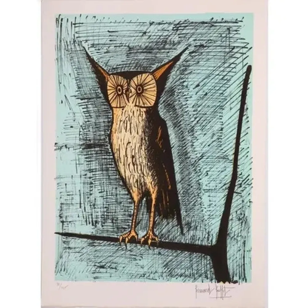 Lithograph Buffet - Le hibou (1982)