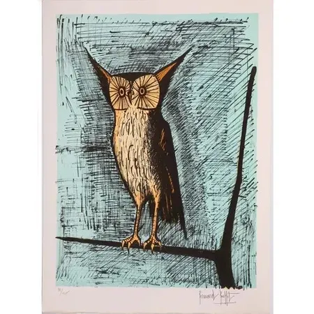 Lithograph Buffet - Le hibou (1982)