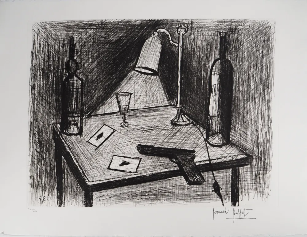 Etching Buffet - Le jeu de cartes, le pistolet