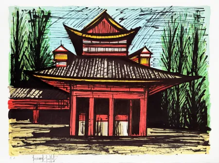 Lithograph Buffet - Le petit temple