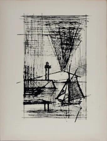 Drypoint Buffet - Le phare et le Vésuve, 1959