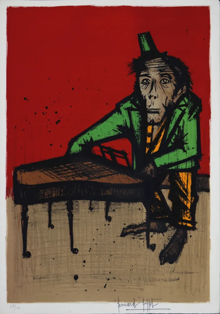 Lithograph Buffet - Le singe musicien, 1968 - Hand-signed!