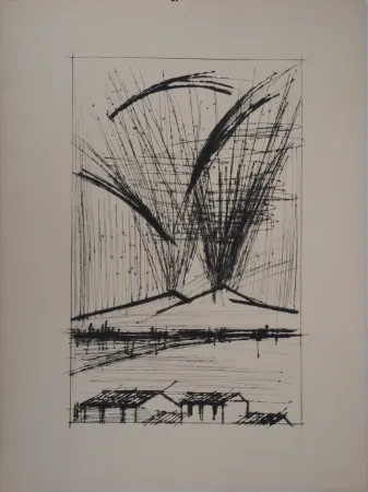 Etching Buffet - L'éruption du Vésuve