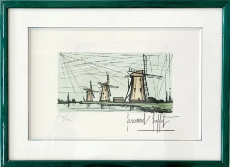 Lithograph Buffet - Les trois moulins
