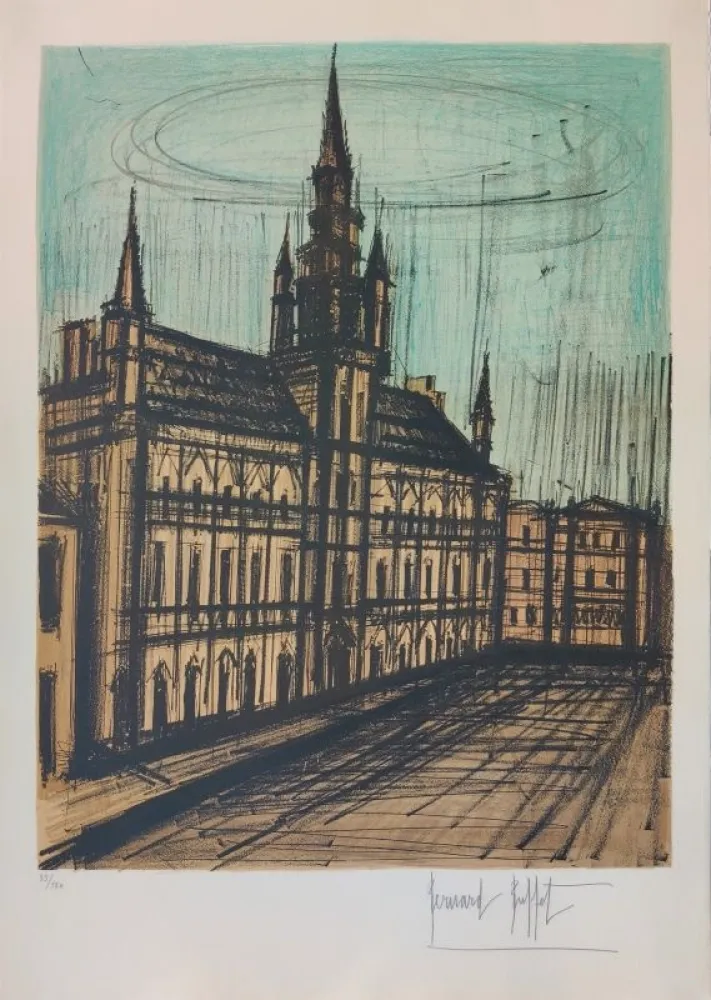 Lithograph Buffet - L’Hôtel de ville de Bruxelles 
