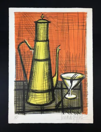 Lithograph Buffet - NATURE MORTE A LA CAFETIERE