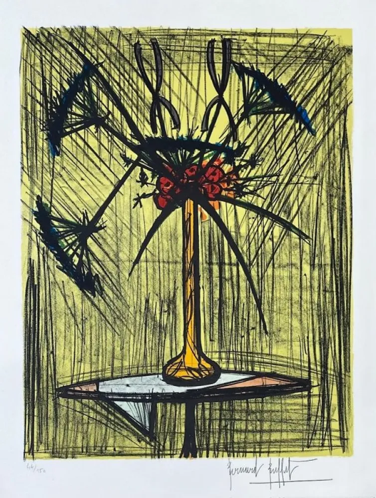 Lithograph Buffet - Ombelles et Iris 