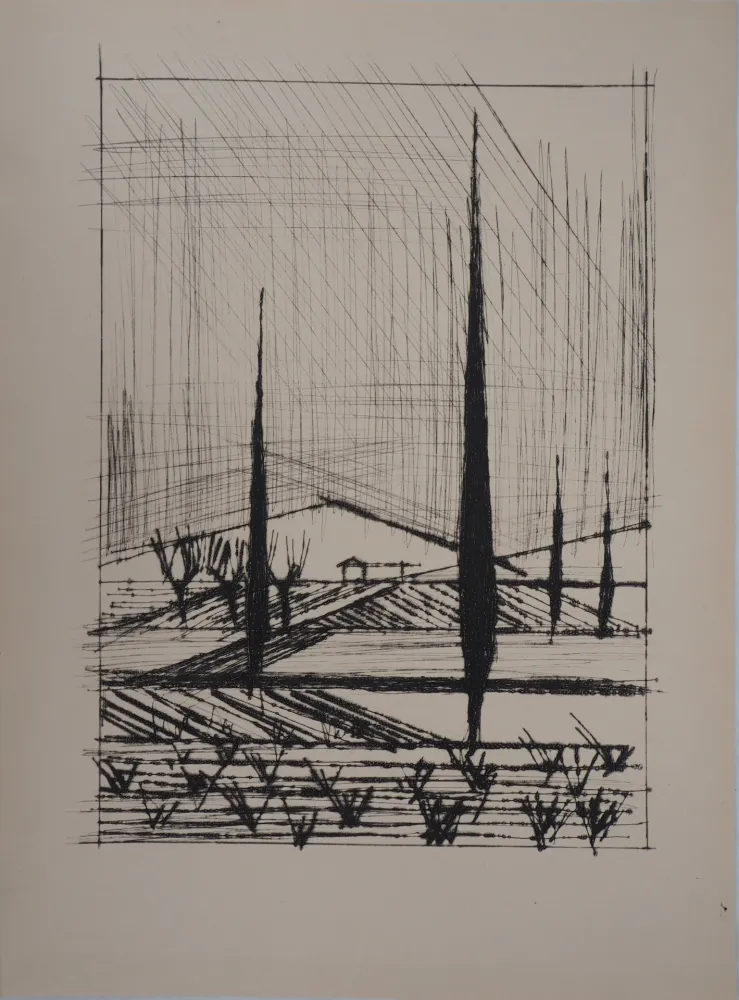 Etching Buffet - Paysage Italien