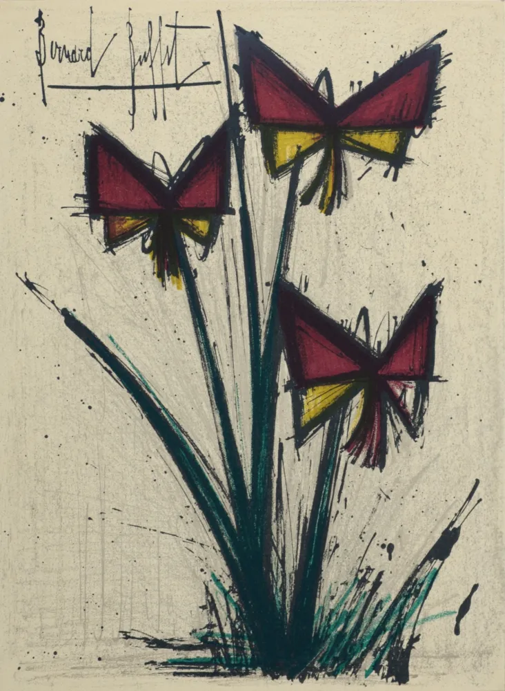 Lithograph Buffet - Pensées, 1965