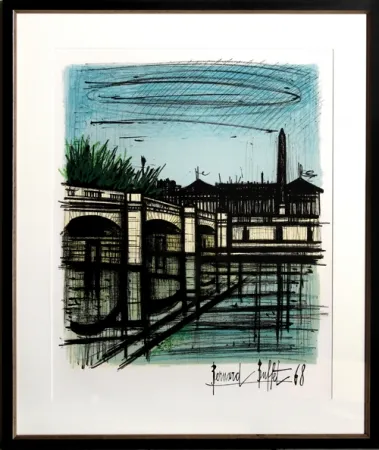 Lithograph Buffet - Place de la Concorde