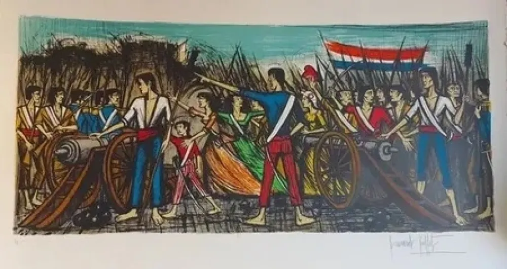Lithograph Buffet - Prise de la bastille 1978