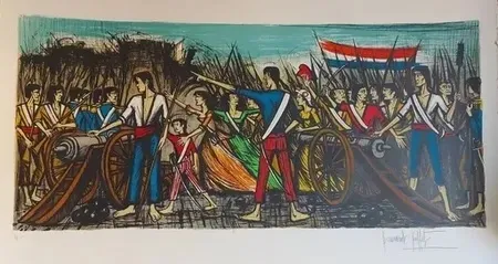 Lithograph Buffet - Prise de la bastille 1978