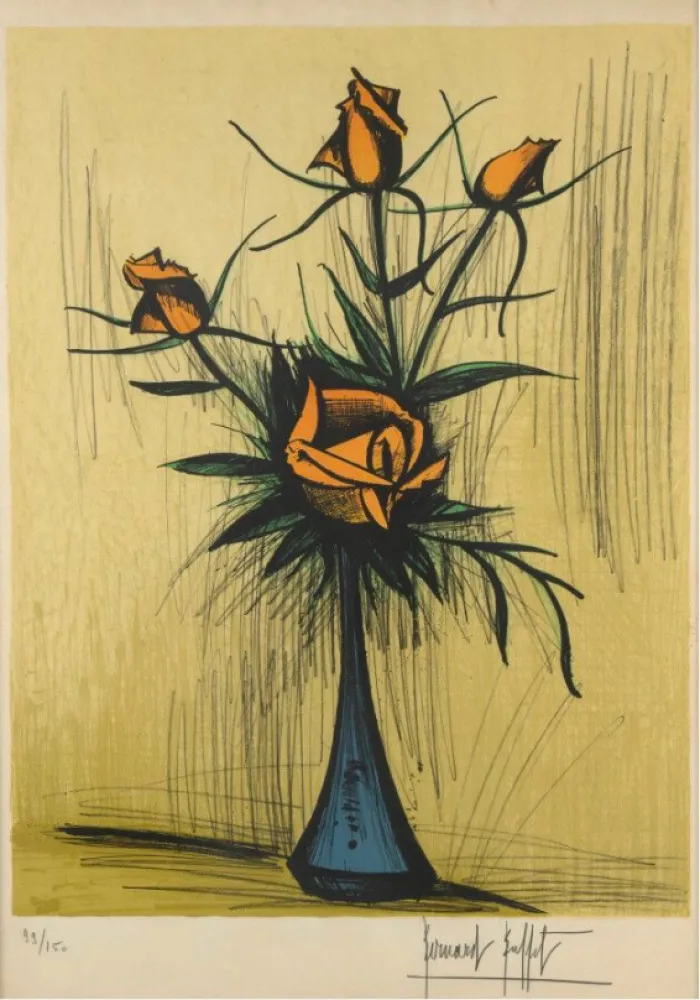 No Technical Buffet - Roses dans un vase bleu. 1979. 