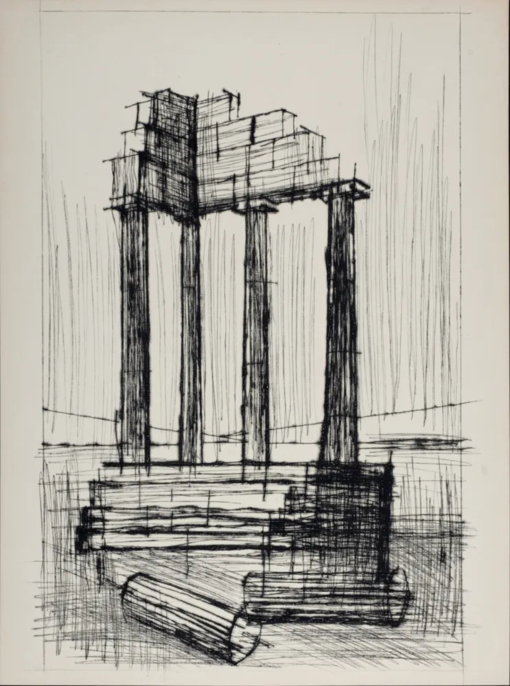 Drypoint Buffet - Temple en ruine, 1959