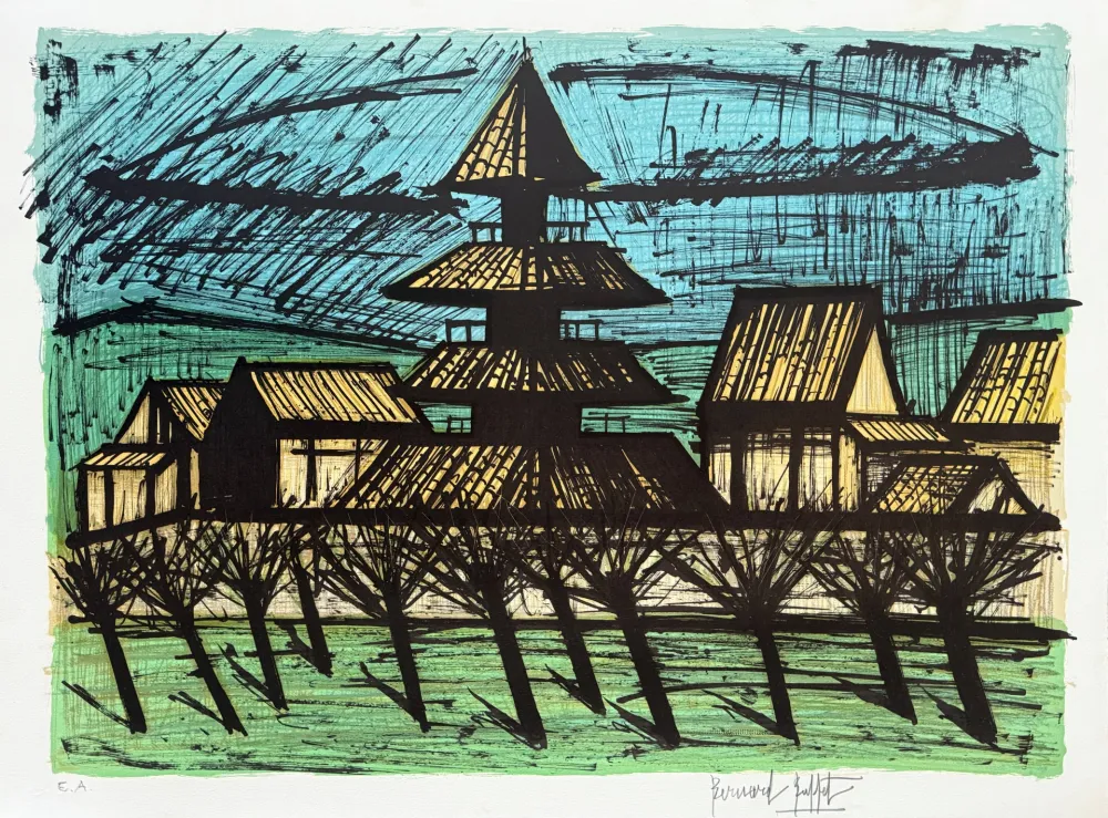 Lithograph Buffet - Temple Tō-ji, Kyoto