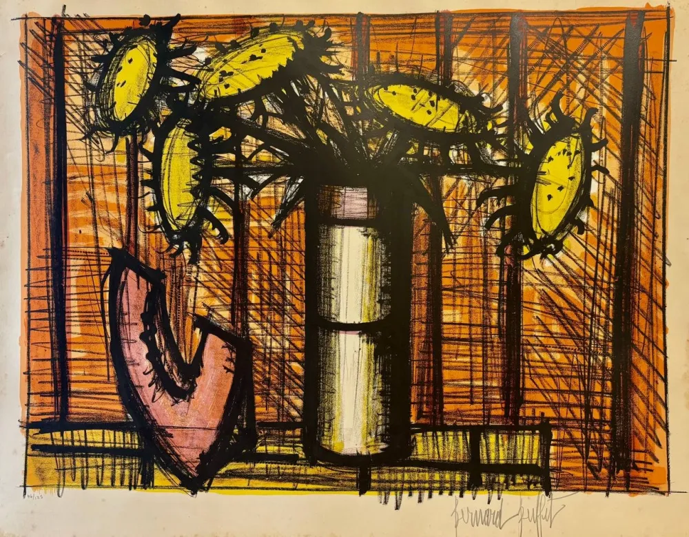 Lithograph Buffet - Tournesols et melon, 1955