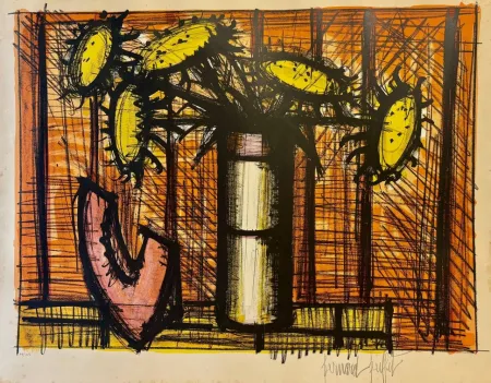 Lithograph Buffet - Tournesols et melon, 1955