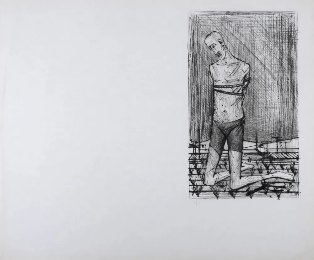 Etching Buffet - Un genoux, La Passion du Christ 