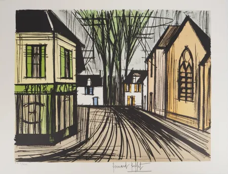 Lithograph Buffet - Village en Normandie,