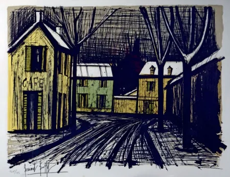 Lithograph Buffet - Village sous la neige
